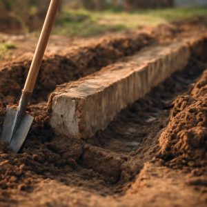 Подготовка участка к демонтажу ленточного фундамента